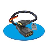 Sonero® Adaptador de ahorro de puertos Mini HDMI a 4K HDMI, alta velocidad premium, enchufe Mini HDMI C a toma HDMI A, contactos chapados en oro, doble blindaje, funda de algodón, 0,15 m