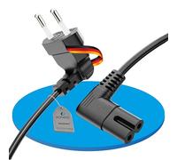 Sonero® Cable de alimentación Euro, Cable de alimentación para electrodomésticos, Enchufe Euro de 90° a Enchufe IEC de 90° C7, 2,00 m, Negro
