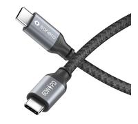 Sonero Cable de carga USB-C a USB-C, cable de carga para teléfono móvil, cable de carga rápida USB C, cable USB tipo C, USB 2.0, 60W PD, gris/negro, 0,50 m