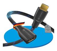 Sonero® cable de extensión Premium High Speed HDMI 4K, conector HDMI A a toma HDMI A, contactos chapados en oro, doble blindaje, funda textil, 0,50 m