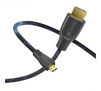 Sonero® cable Premium High Speed Micro HDMI a HDMI 4K, conector Micro HDMI D a conector HDMI A, contactos chapados en oro, doble blindaje, funda textil, 1,00 m