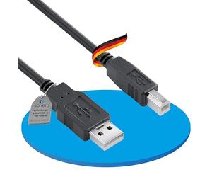 Sonero® cable USB 2.0, cable de conexión activa con amplificador de señal, cable de impresora, conector USB-A a conector USB-B, 480 Mbit/s, 10,0 m, negro