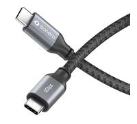 Sonero Cable USB-C a USB-C, transmisión de imágenes 4K 60Hz, USB 3.2 Gen 1, DP Alt Mode, transmisión de datos 5 GB/s, 3A/20V/60W, gris/negro, 1,00 m