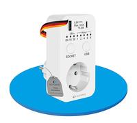 Sonero Enchufe temporizador, interruptor de cuenta regresiva, 230 V, conexión USB y USB-C, programable, color blanco