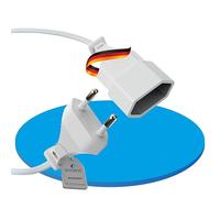 Sonero® Euro-Cable de Red, Cable de alimentación para electrodomésticos, Enchufe Euro a Enchufe Euro, 5,00m, Blanco