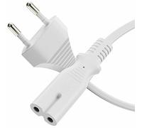 Sonero® Euro-Cable de Red, Cable de alimentación para electrodomésticos, Enchufe Euro a Enchufe IEC C7, 2,00m, Blanco