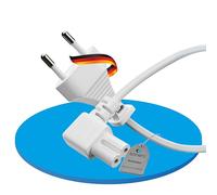 Sonero® Euro-Cable de Red, Cable de alimentación para electrodomésticos, Enchufe Euro a Enchufe IEC C7, 1,50m, Blanco
