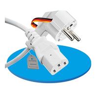 Sonero® Euro-Cable de Red, Cable de alimentación para electrodomésticos, Enchufe Schutzkontakt a Enchufe IEC C13, Cable de energía, 10,0m, Blanco