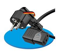 Sonero® Euro-Cable de Red, Cable de alimentación para electrodomésticos, Enchufe Schutzkontakt a Enchufe IEC C13, Cable de energía, 2,00m, Negro