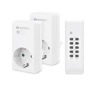 sonero Juego de enchufes controlados por Radio: 2 enchufes controlados por Radio y 1 Control Remoto por Radio, 1100 vatios, Alcance máximo de 30 m, Interior, Blanco