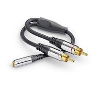 Sonero® Premium Adaptador de Audio, 0.20m, 2 Tomas Cinch a Conector Jack de 3,5mm, Negro