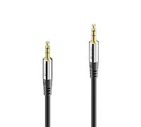Sonero® premium audio cable jack de 3,5 mm, 20,0 m, contactos chapados en oro, negro
