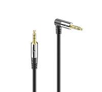Sonero® premium cable de audio con 1 conector de 90 °, conector de 3,5 mm, 5,00 m, contactos chapados en oro, negro