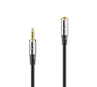 Sonero® premium extensión de cable de audio jack de 3,5 mm, 1,50 m, contactos chapados en oro, negro