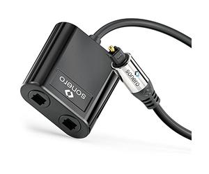 Sonero® premium Toslink splitter, 1x entrada de enchufe, 2x salida de enchufe, divisor de audio digital S/PDIF, 0.15m, negro