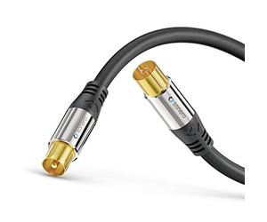 sonero Sat Cable de Antena coaxial de TV vía satélite 3,00m Doble blindaje, para HDTV, Receptor, Internet, satélite, Dab, Radio, Negro