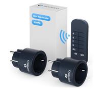 sonero® set di prese radio 2300 watt - 1x telecomando, 2x prese per uso interno, portata 30 m, antracita