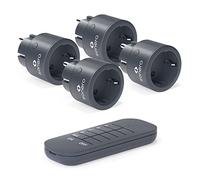 sonero® set di prese radio 2300 watt - 1x telecomando, 4x prese per uso interno, portata 30 m, antracita