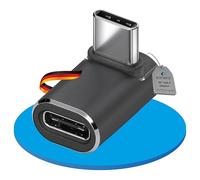 Sonero USB-C Macho a Conector USB-C en ángulo de 90°, Adaptador USB-C, 40 Gbps, 240 W, 8K60 Hz, Carcasa de Aluminio, Negro