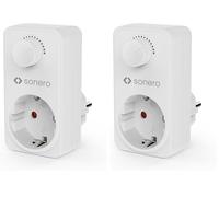 Sonero zócalo dimmer, zócalo adaptador dimmer con control de luminosidad para lámparas LED, lámparas halógenas, lámparas incandescentes con control de luminosidad, blanco (Paquete de 2)