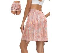 Soneven Falda Padel Mujer Deportivo Corto Faldas pantaló Tenis Mujer Skorts Verano Faldas Golf con Interior Shorts con Bolsillos y Minifalda con Cordón Ajustable Rosa L