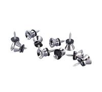 Sonew 10 UNIDS Botones De Bloqueo De Correa De Guitarra De Seta De Metal Con Tornillos Para Guitarra Eléctrica Bajo Ukelele - Plata (SILVER)