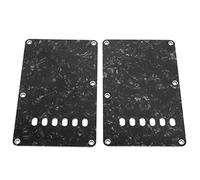 Sonew 2 Placas de Cubierta Trasera para Guitarra Eléctrica con 6 Agujeros, Placa Protectora de Repuesto de Plástico PVC, Acabado Brillante, Blanco (BLACK)
