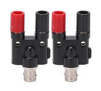 Sonew 2 Uds BNC Hembra a Conector Banana Doble de 4mm Poste de Unión Divisor Coaxial RF Conector Adaptador para Electrónica