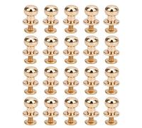 Sonew 20 Piezas 9 X 8 Mm Remaches de Cobre Cabeza Redonda Pezón Accesorios para Uñas para Bolsos de Cuero Zapatos (Cabeza de monje oro 9 * 8mm)