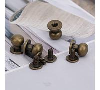 Sonew 20 Piezas 9 X 8 Mm Remaches de Cobre Cabeza Redonda Pezón Accesorios para Uñas para Bolsos de Cuero Zapatos (Cabeza de monje bronce 9 * 8mm)