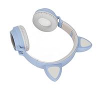 Sonew Auriculares para Juegos con Orejas de Gato con Graves Profundos y Luces LED, Diseño Plegable, Orejeras Cómodas, Tecnología 5.0: Auriculares Bonitos y Elegantes (Gris Azulado)