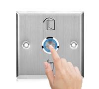 Sonew Botón de empuje de la puerta de acero inoxidable, botón de liberación del de control de acceso interruptor de apertura de la puerta con indicador luminoso