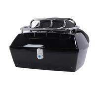 Sonew Caja de Almacenamiento Trasera Universal para Motocicleta, 48L, con Cerradura y Cojín de Respaldo para Cascos y Equipaje (Black)