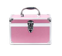 Sonew Caja Organizadora de Maquillaje, Estuche de Almacenamiento de Cosméticos con Cerradura de Gran Capacidad con Espejo y Compartimentos, para Joyas, Herramientas de Maquillaje, (Pink)