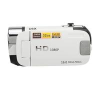 Sonew Cámara Digital D90 1080P 16MP, Videocámara con Pantalla Giratoria de 2,4 Pulgadas Grabadora de Vídeo HD con Zoom 25X y Luz de Relleno (White)