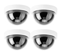 Sonew Cámara simulada, cámara Falsa, cámara Falsa, Monitor de Seguridad de simulación de cámara Domo CCTV con Luces LED Rojas Intermitentes,Uso Exterior/Interior para hogares y Empresas(White)