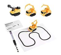 Sonew Camión de Construcción de Juguete Eléctrico Automático, Vehículo de Seguimiento de Línea con Sensor óptico para Niños, Juguete de Aprendizaje Cognitivo para Niños y Niñas (Yellow)