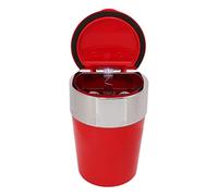 Sonew Cenicero de Acero Inoxidable a Prueba de Viento con Diseño de Luz Incorporado para Uso en Interiores y Exteriores, Barra de Coche para el Hogar (rojo)