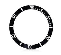 Sonew Cerámica Reloj Bisel Insertar números marcadores Reloj de Pulsera reemplazo del Lazo clásico Anillo Pulsera(Black)