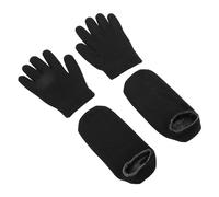Sonew Conjunto de y Calcetines de Gel, y Calcetines Hidratantes Suaves con Aceites Esenciales para Pies Manos Secos Agrietados, con Diseño de Cobertura Total p (BLACK)