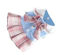 Sonew Elegante Vestido de a Cuadros JK para Cachorros: Disfraz Ideal para Fiestas de Mascotas, Primavera y Otoño, Se Adapta a Bichon Frise, Pomerania, Schnauzer (Rosáceo XL)