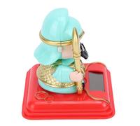 Sonew Estatua Solar de Guan Yu con Movimiento de Cabeza Asintiendo con Energía Solar Feng Shui Decoración de Riqueza Figura de Guan Gong con Cubierta Transparente Escultura Cultural China (Green)