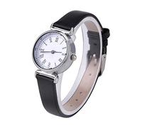 Sonew Exquisito Reloj de Pulsera de Cuero para Mujer con Esfera Redonda en : Accesorio de para Cada Ocasión (Cinturón Negro y Plato Blanco.)