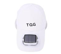 Sonew Gorra de Béisbol con Ventilador Solar, Aspas Suaves, Sombrero de Ventilador Recargable con Energía Solar para Deportes de Playa, Jardín, Al Aire Libre (White)