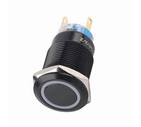 Sonew Interruptor de Botón Autoblocante de 19 Mm con LED Verde para Aplicaciones de 12-24 V (BLUE)