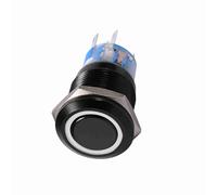 Sonew Interruptor de Botón Autoblocante de 19 Mm con LED Verde para Aplicaciones de 12-24 V (WHITE)