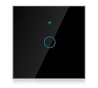 Sonew Interruptor Táctil WiFi, Panel de Interruptor de Pared Inalámbrico Inteligente con Control Remoto App, Soporte para Control de Voz, Compatible con (Negro)