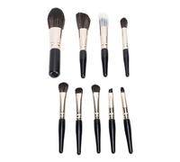 Sonew Juego de Brochas de Maquillaje de 9 Piezas, Juego de Brochas Cosméticas de Viaje Portátil para Contorno Rubor Debajo del Corrector de Ojos (BLACK)