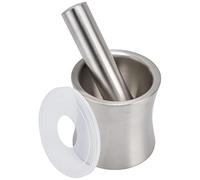 Sonew Juego de Mortero de Ajo y Mano de Ajo de Acero Inoxidable con Tapa, Estructura Dual Buena Molinillo de Estabilidad para Pesto de Cocina Trituradora de Cocina