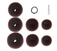 Sonew Juego para Hacer Moños con Forma de Donut para el Pelo, 7 Piezas de Donut para el Pelo con 10 Horquillas y 5 Bandas Elásticas, para Fiestas, Bodas, Yoga, Correr, Bailar